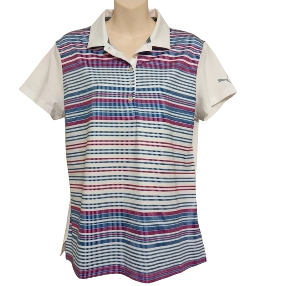 Puma Short Sleeve Golf Shirt Sz L - Picture 1 of 4